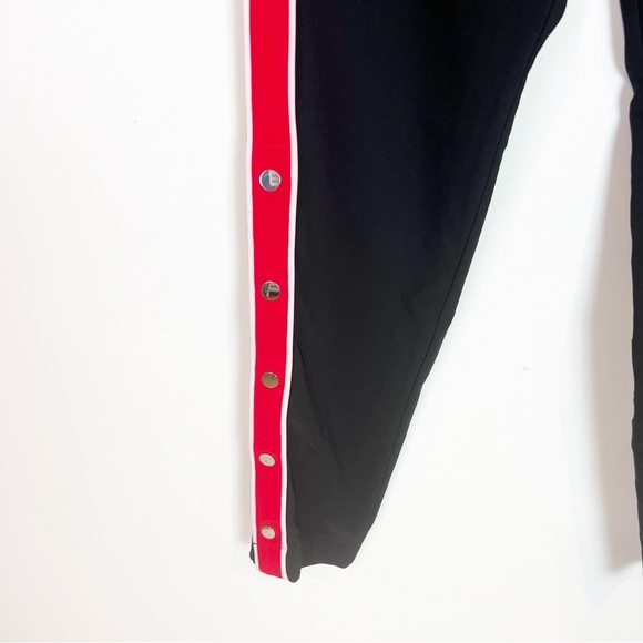 LOVERS + FRIENDS BLACK ON TRACK SNAP SIDE RED STRIPES SKINNY PANTS SZ LARGE NWT - Picture 6 of 11